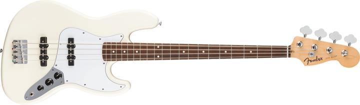 Image du produit Fender Standard Jazz Bass Electric Bass, Olympic White (Basse électrique, Corps en peuplier, Fender Standard Single Coil Jazz Bass Pickup en céramique, Manche en érable, Mécanismes d'accordage Fender Standard Open Gear, Pont Fender Standard Hardtail, Touche en laurier indien)