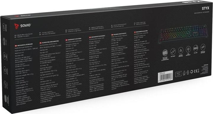 Image du produit Savio STYX Mechanical Keyboard Outemu Red Hot Swap RGB (ING. Int., Filaire)