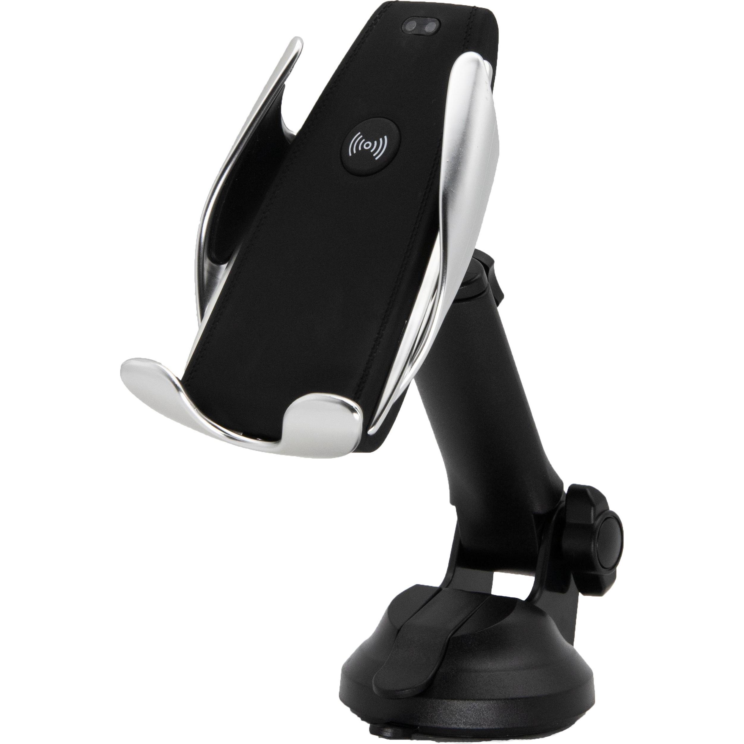 Thumbnail - 2GO Universal Smartphone-Halterung mit "Wireless Charging" (10 W), Wireless Charger, Silber, Schwarz