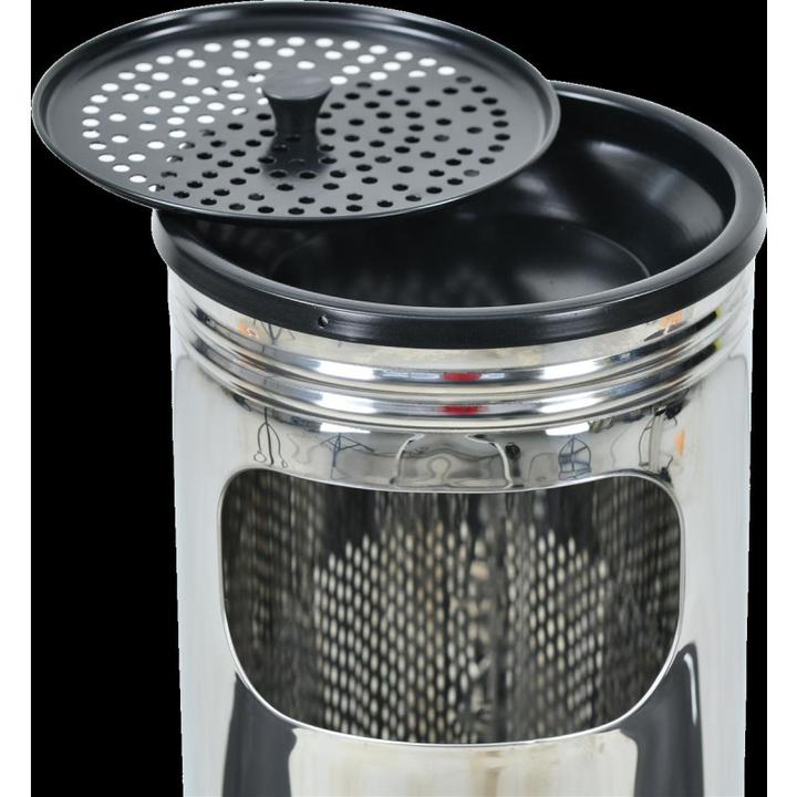 Actual product image Durable Wastebasket metal with ashtray round (17 l)