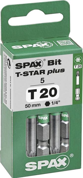 Produktbild Spax BIT T-STAR PLUS T20 50mm S (Innensechsrund TX)