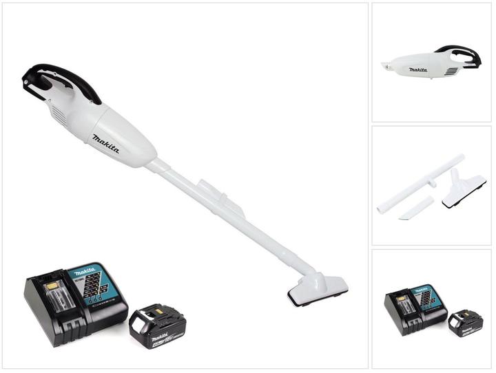 Makita DCL 180 RM1 W 18 V Li-Ion Akku-Staubsauger Weiss + 1 x 4,0 Ah Akku + Ladegerät