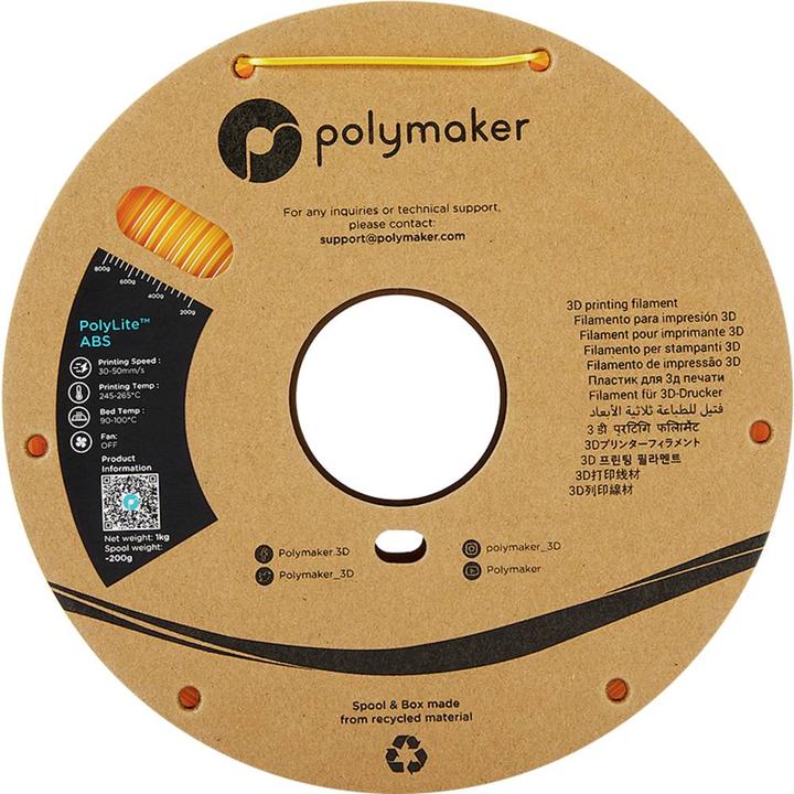 Produktbild Polymaker PE01016 PolyLite Filament ABS geruchsarm 2.85 mm 1000 g Gelb 1 St. (ABS, 2.85 mm, 1000 g, Gelb)