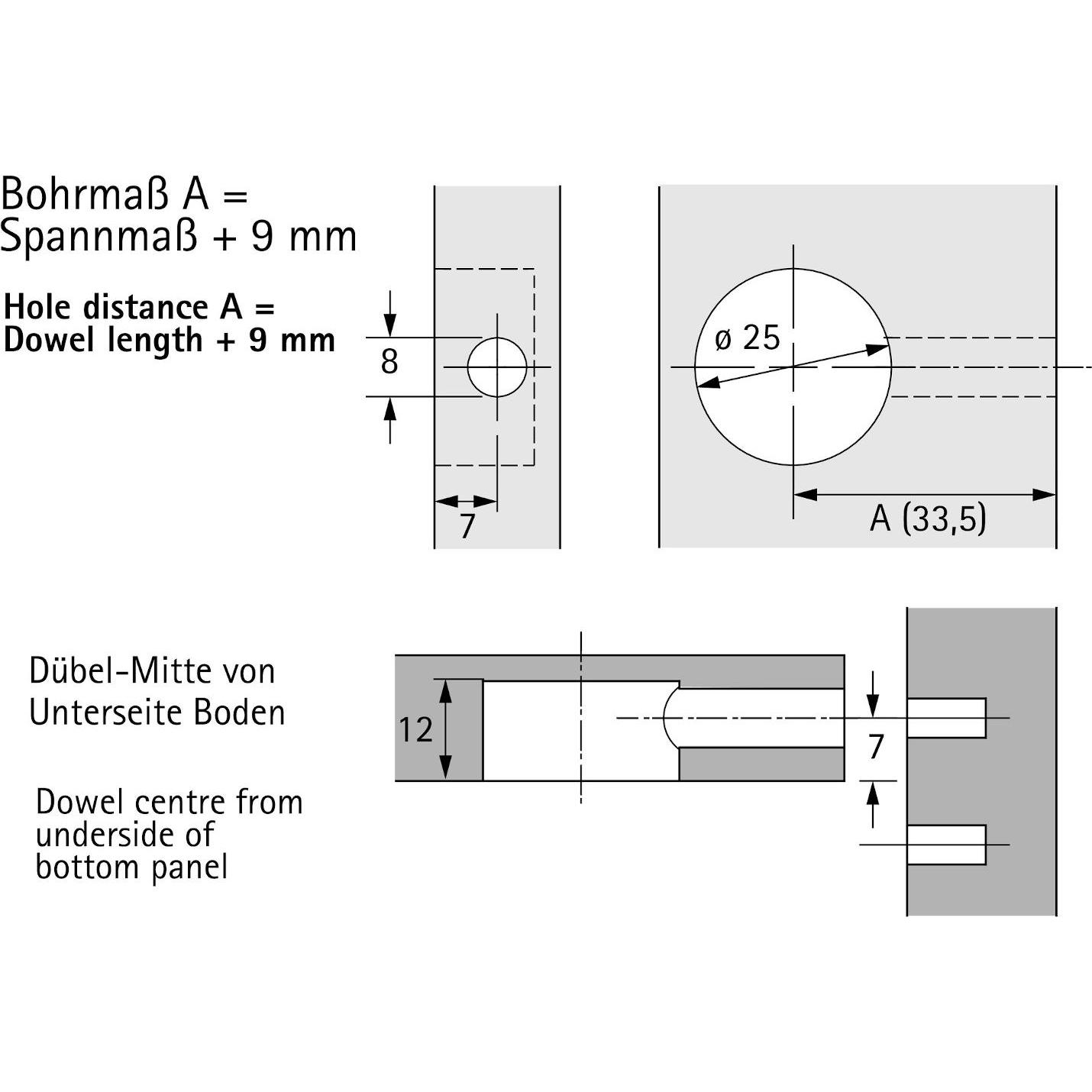 Thumbnail - Hettich, Baubeschläge + Holzverbinder, Exzenter-Verbindungsbeschlag Rastex 25 (Verbindungsbeschlag, 1 Stk.)