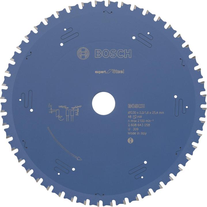 Produktbild Bosch Professional Zubehör Kreissägeblatt Expert for Steel, 230 x 25,4 x 2,0 mm, 48