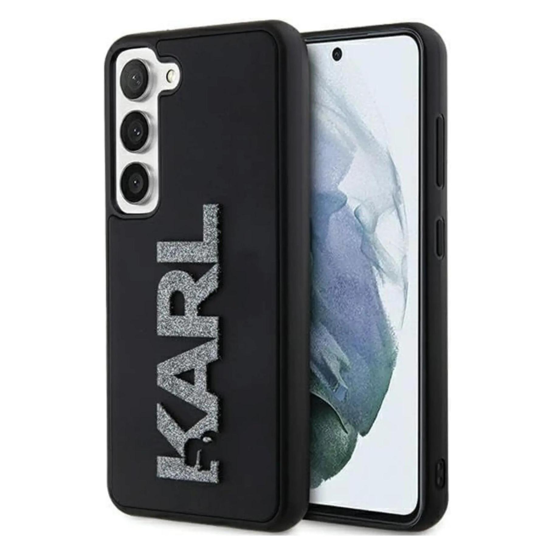 Karl Lagerfeld KLHCS23S3DMBKCK S23 S911 Czarny/black Hardcase 3D Rubber Glitter Logo (Samsung Galaxy S23), Smartphone Hülle, Schwarz