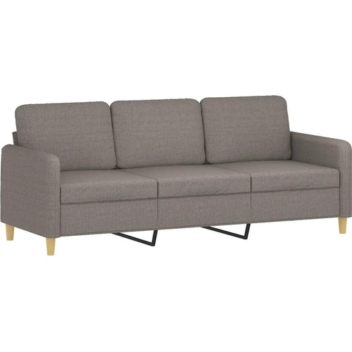 VidaXL, Sofa, 3-Sitzer-Sofa mit Zierkissen Taupe 180 cm Stoff,Farbe (3-Sitzer)