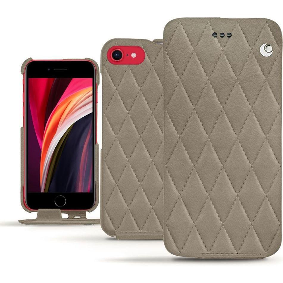 Noreve Lederschutzhülle vertikal (Apple iPhone SE (2nd Gen), Apple iPhone SE (3rd Gen)), Smartphone Hülle, Beige