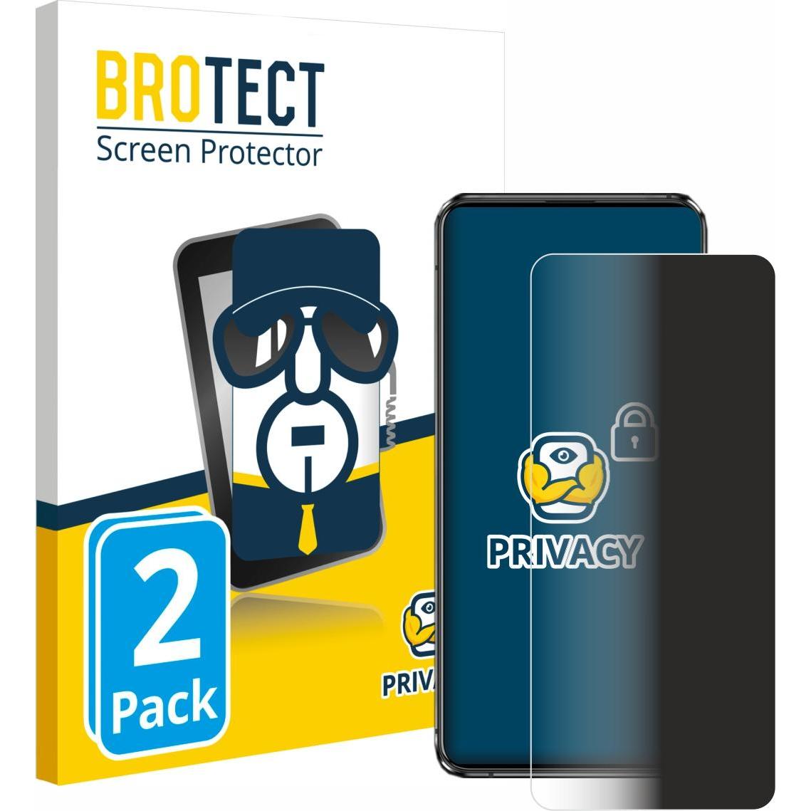 BROTECT Sichtschutzfolie Anti-Spy Privacy Folie Blaulicht-Schutz (2 Stück, Asus Zenfone 7), Smartphone Schutzfolie, Blau