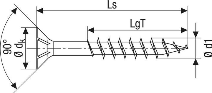 Actual product image Spax Countersunk Head Brake Pads T-Star Plus T10 Partially Threaded (1000 Screws per piece)