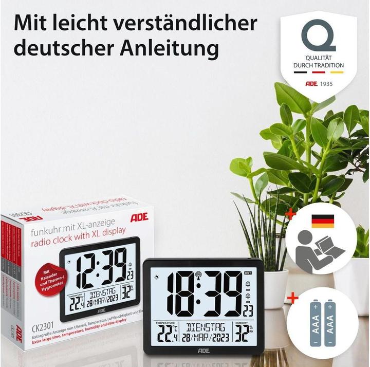 Actual product image ADE Digital wall clock with illumination