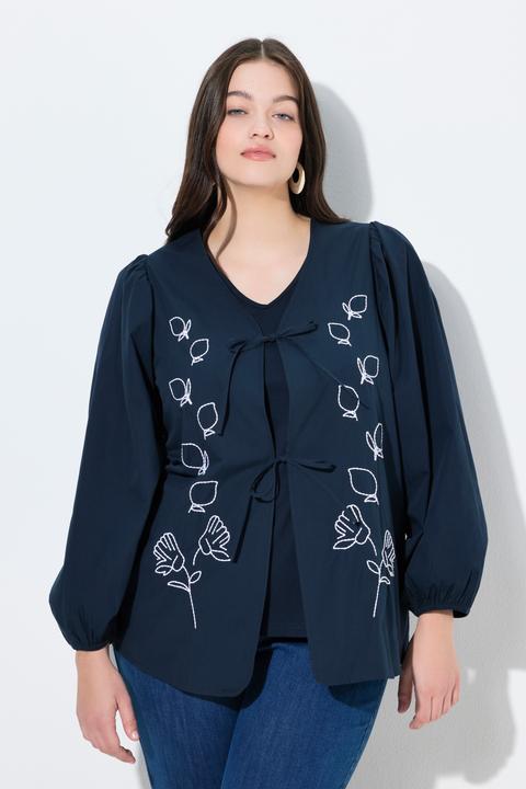Actual product image Ulla Popken Eco Cotton Leaf Embroidered Jacket (50, 52)