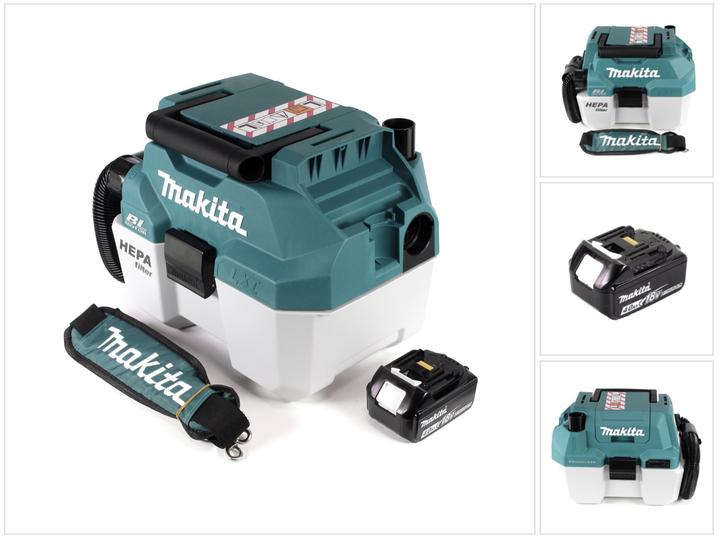 Produktbild Makita DVC 750 LM1X1 Akku Staubsauger Nass und Trockensauger 18 V tragbar + 1x 4,0 Ah Akku - ohne (Nass-Trockensauger)