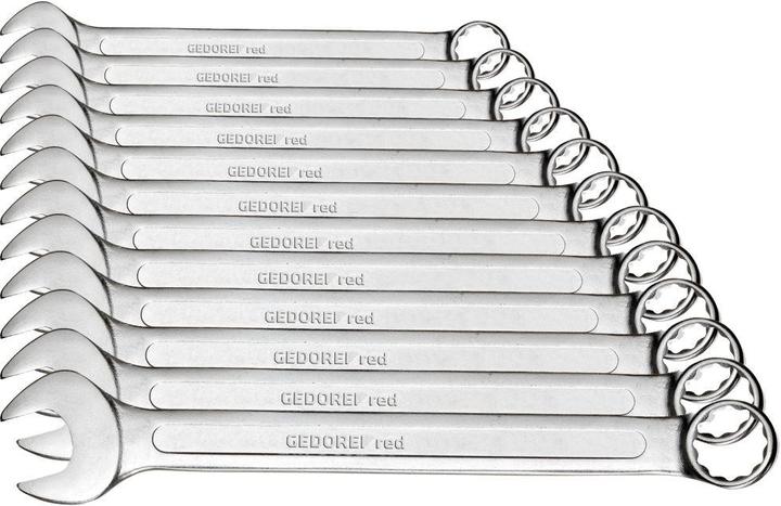 Actual product image Gedore Red Combination wrench set metric 12 pieces (12 mm, 20 mm, 13 mm, 21 mm, 32 mm, 18 mm, 11 mm, 23 mm, 26 mm, 19 mm, 27 mm, 15 mm, 25 mm, 24 mm, 31 mm, 14 mm, 29 mm, 10 mm, 30 mm, 22 mm, 17 mm, 28 mm, 16 mm)