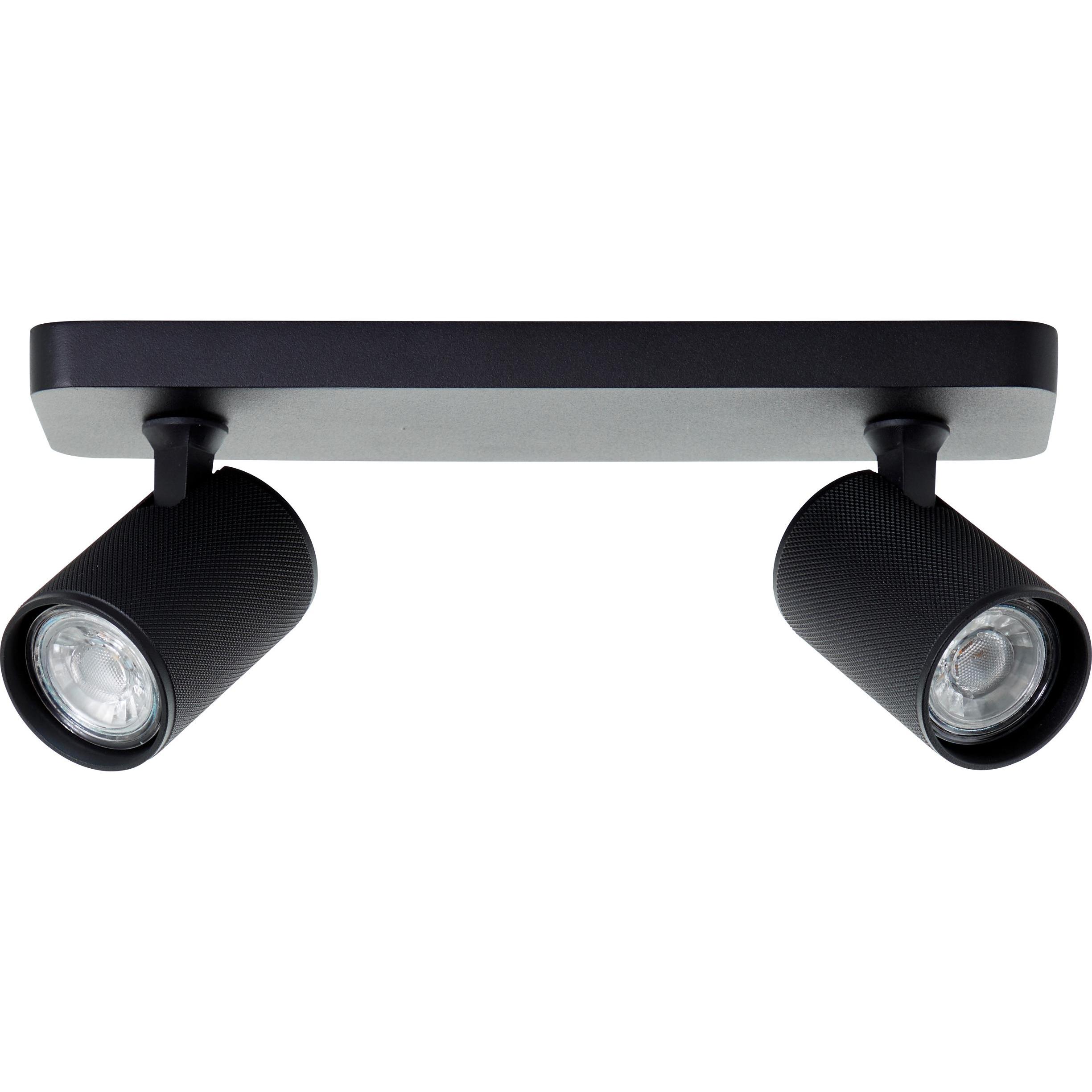 Brilliant, Wandleuchte + Deckenleuchte, Plafondspot Marty GU10 2x5W 3000K - Zwart (345 lm, GU10)