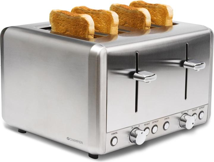 Champion Tostapane 4 fette 1000W BR420 in acciaio inox (Spina UE)