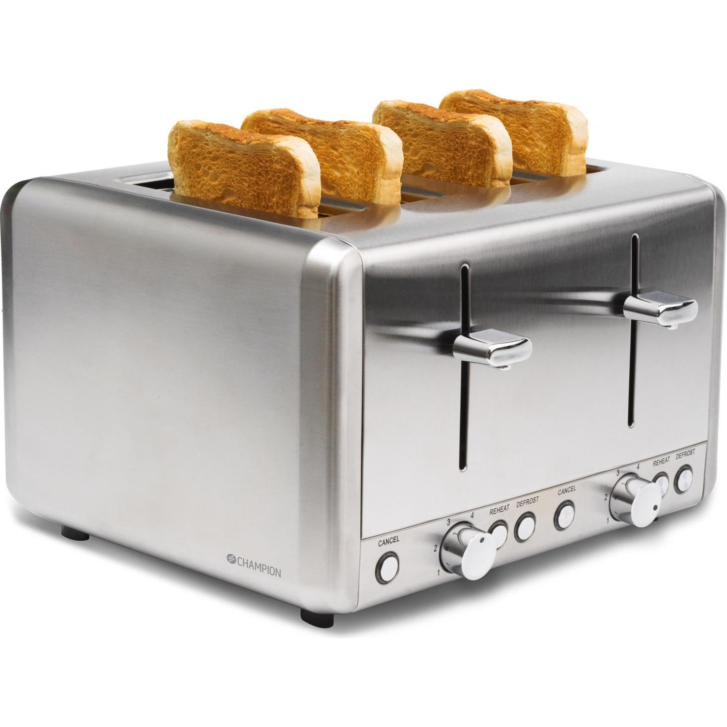 Champion Toaster 4 Scheiben 1000W BR420 Edelstahl, Toaster, Silber