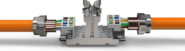 Produktbild Digitus CAT 6A CAT-Verbinder (Kupplung für Feldanwendungen), 500 MHz (Keystone Modul, Netzwerk Kupplung)
