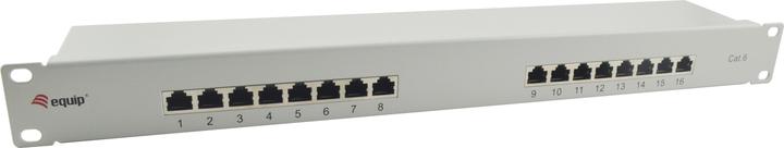 equip Patchpanel 16x RJ45 Cat6 19" 1HE grau