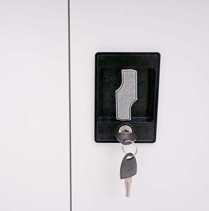 Actual product image Mendler Filing cabinet, steel cabinet Office cabinet, 2 doors 185x90cm white (90 x 40 x 185 cm)