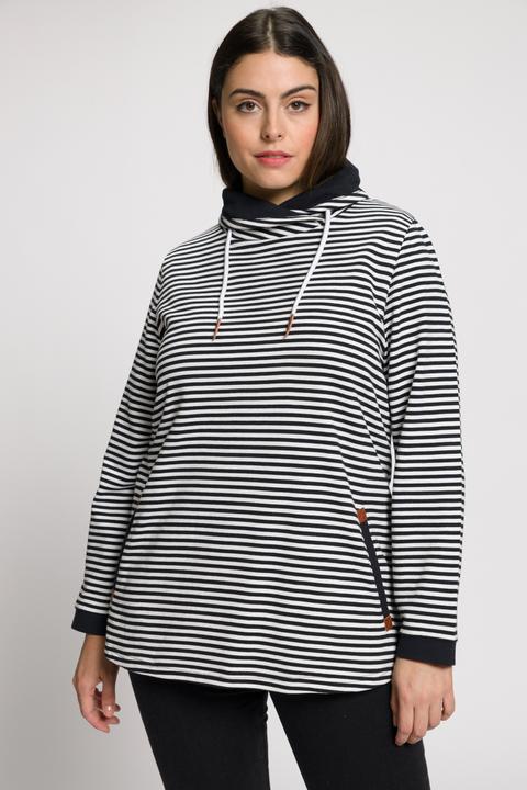 Produktbild Ulla Popken Sweatshirt, Ringel, Classic, Stehkragen, Langarm (42, 44)
