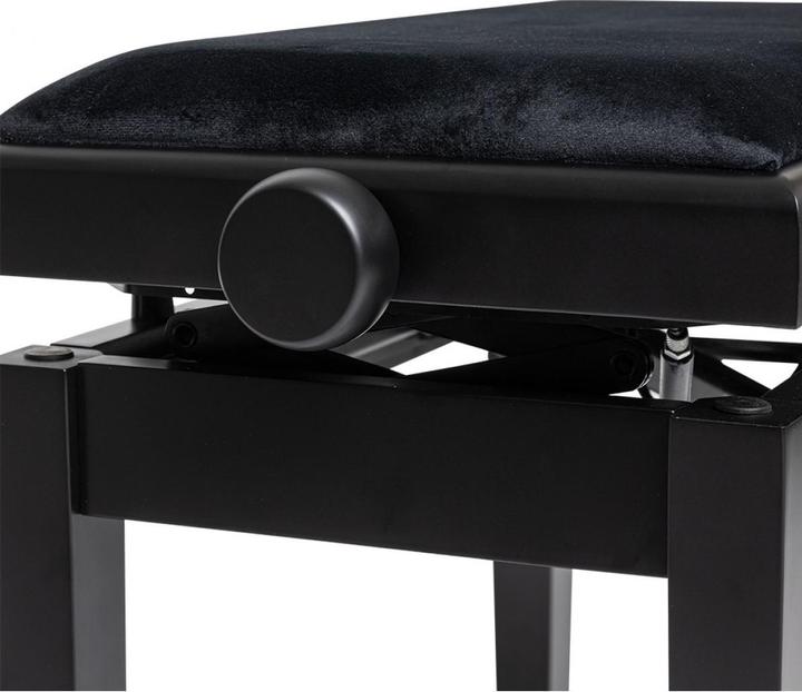Actual product image Stagg PBH 390 BKM VBK - Piano bench, hydraulic, mat zwart, met zwart fluwelen zitting - zwart