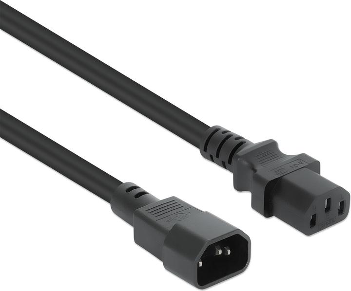 Manhattan 352673 Przedłużacz câble zasilający IEC320 C14 na C13 10A 1m czarny (1 m)