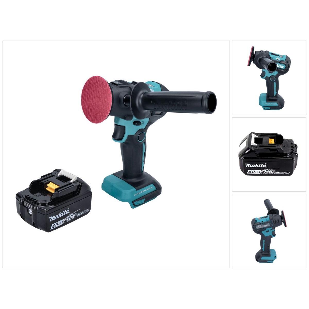 Makita, Schleifmaschine + Poliermaschine, DPV 300 M1 Akku Schleifer Polierer 18 V 50 / 80 mm Brushless + 1x Akku 4,0 Ah ...