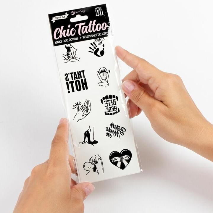 Immagine prodotto Secret play Set Di 10 Tatuaggi Temporanei Kinky Collection