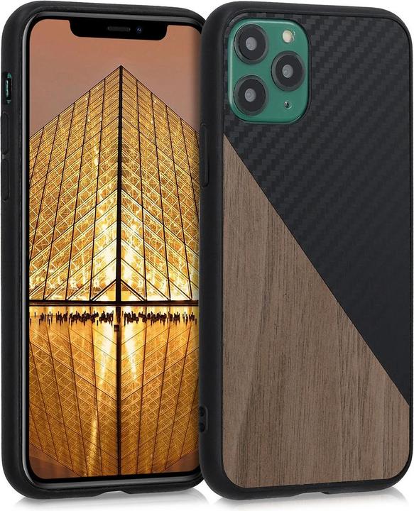 Immagine prodotto Natura Punto Cover protettiva per iPhone 11 Pro, in legno, nero e marrone scuro (Apple iPhone 11 Pro)