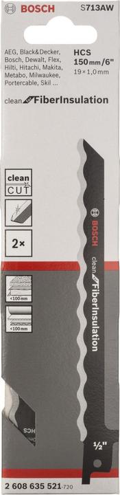 Image du produit Bosch Professional Zubehör Lame de scie sabre S 713 AW, Clean