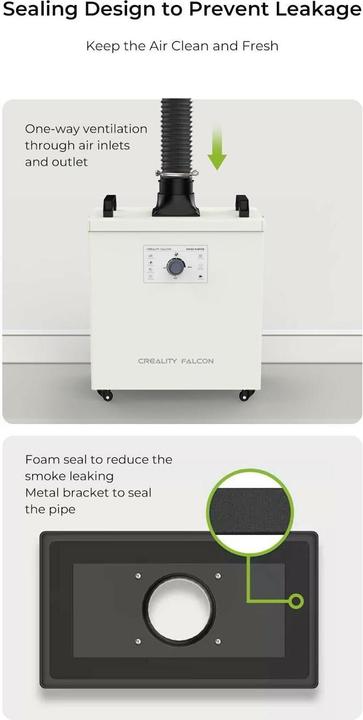 Image du produit Creality Falcon YW200 Aspirateur de fumée avec filtre (Nettoyage)