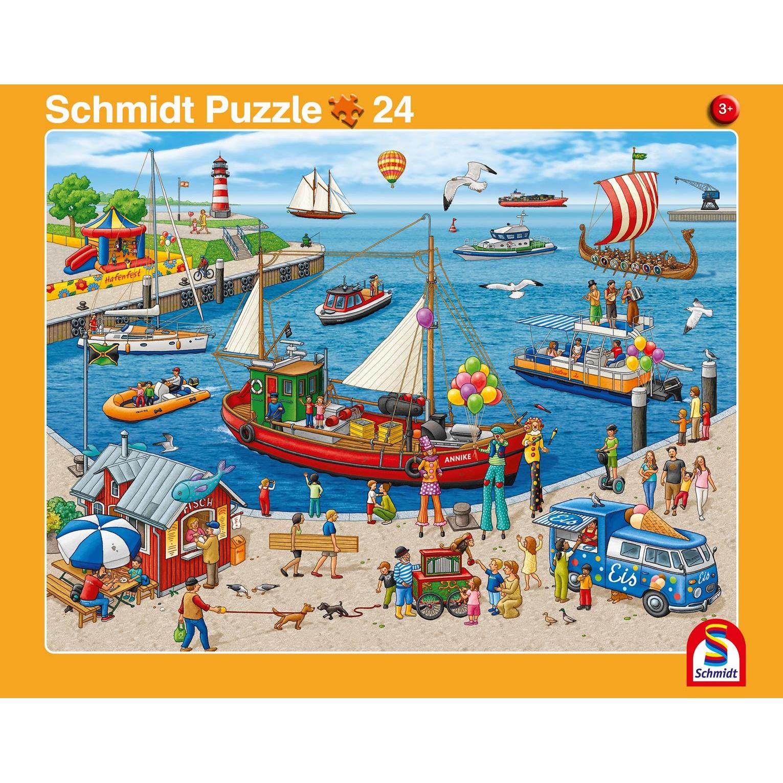 Thumbnail - Schmidt Spiele Puzzle - Bahnhof / Hafen (40 Teile / 24 Teile) (40 Teile)