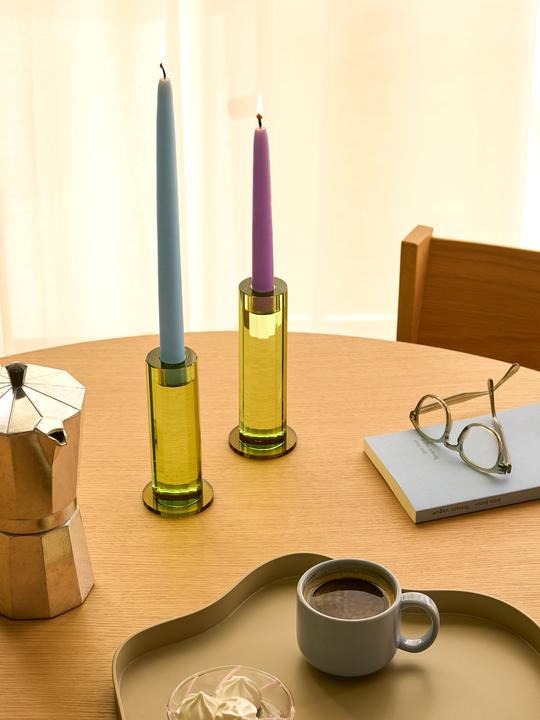 Productafbeelding Hübsch Cut Kerzenständer Grün (2er Set)