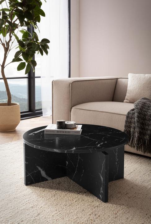 Image du produit FineBuy Couchtisch 70 cm Wohnzimmertisch Sofatisch Rund Gross Kaffeetisch Modern (70 x 70 x 33 cm)