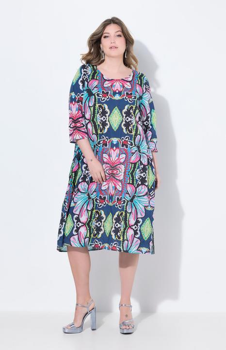 Produktbild Miamoda Midikleid, A-Linie, florales Muster, 3/4-Ärmel (56)