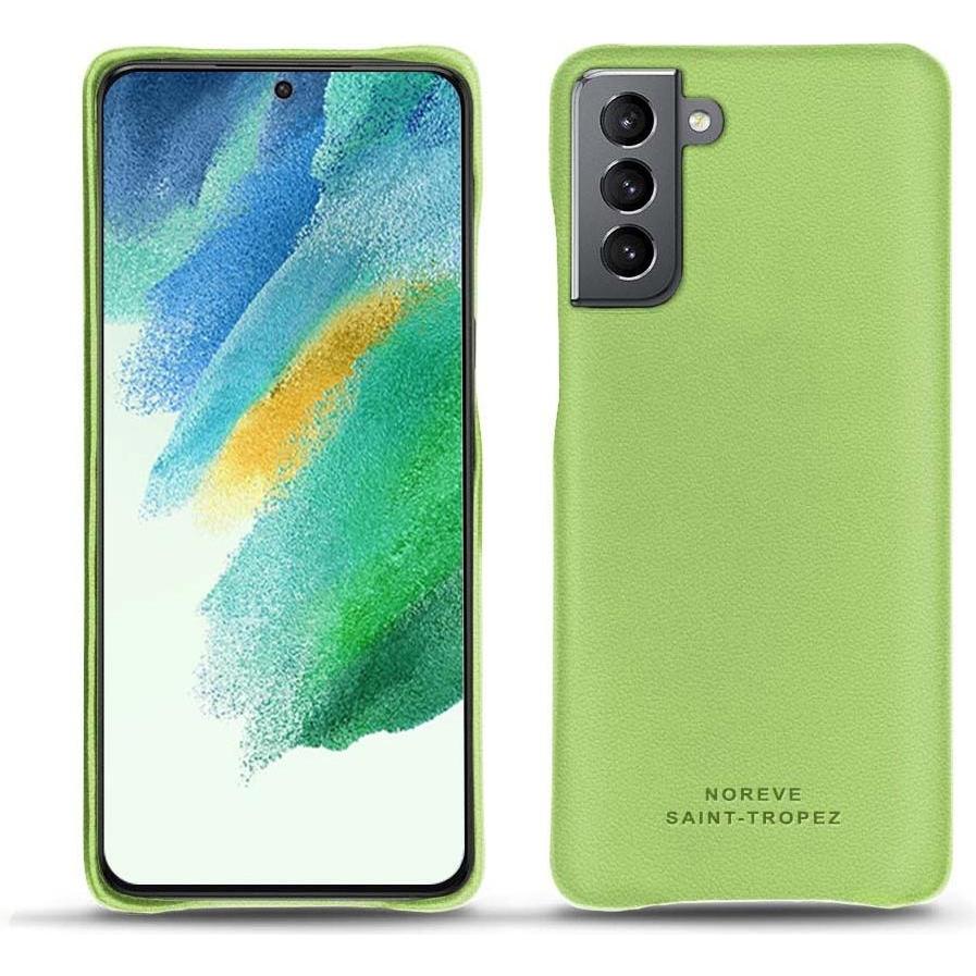 Noreve Lederschutzhülle Samsung Galaxy S21 FE (Samsung Galaxy S21 FE), Smartphone Hülle, Grün