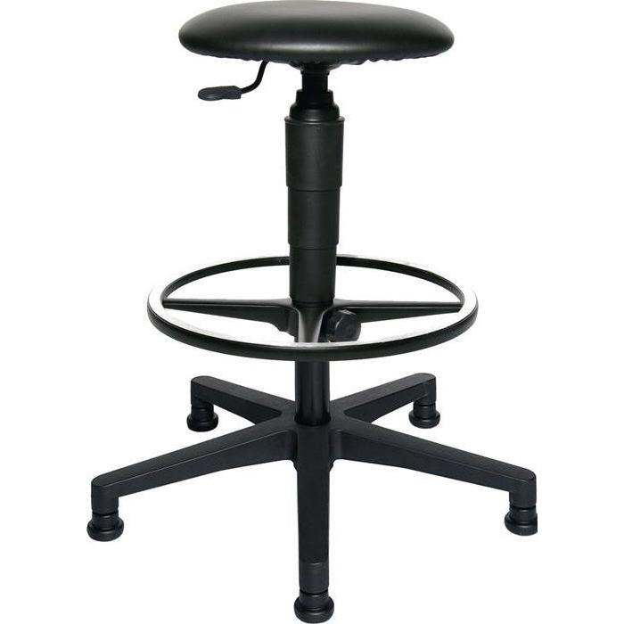Topstar, Bürostuhl, Drehhocker mit Gleiter Kunstlederpolster schwarz Sitzhöhenverstellung 540-800 mm