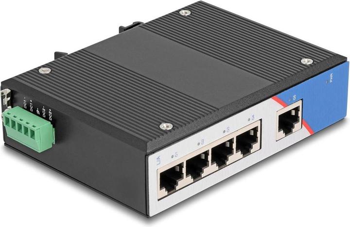 Productafbeelding Delock Industrie Gigabit Ethernet Switch 5 Port RJ45 für Hut (5 ports)