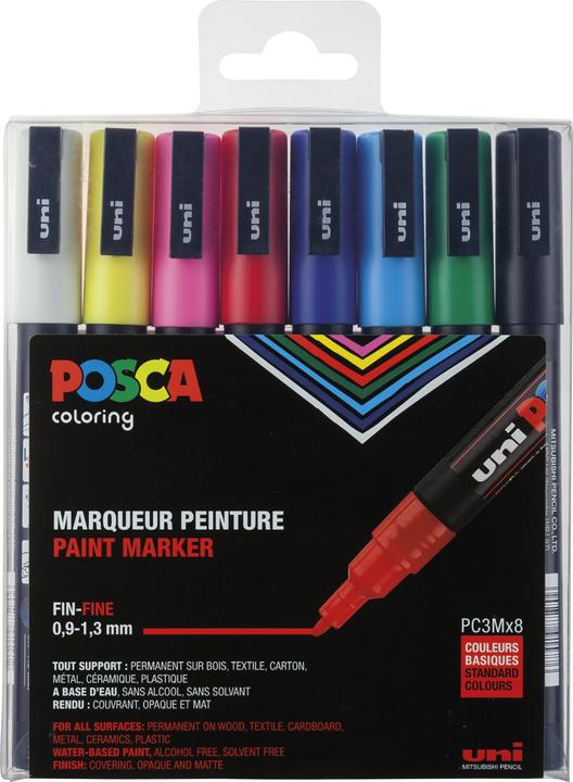 Image du produit Posca Marqueur PC-3M pointe ogive (Multicolore, 1.30 mm, 8 x)