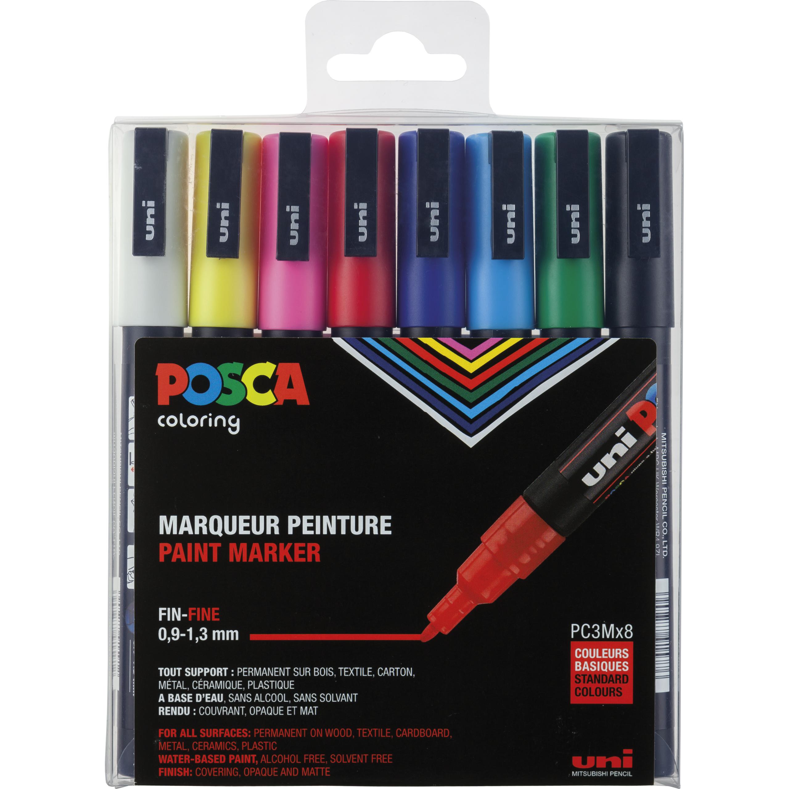 Posca, Marker, Marker PC-3M Rundspitze (Multicolor, 1.30 mm, 8 x)