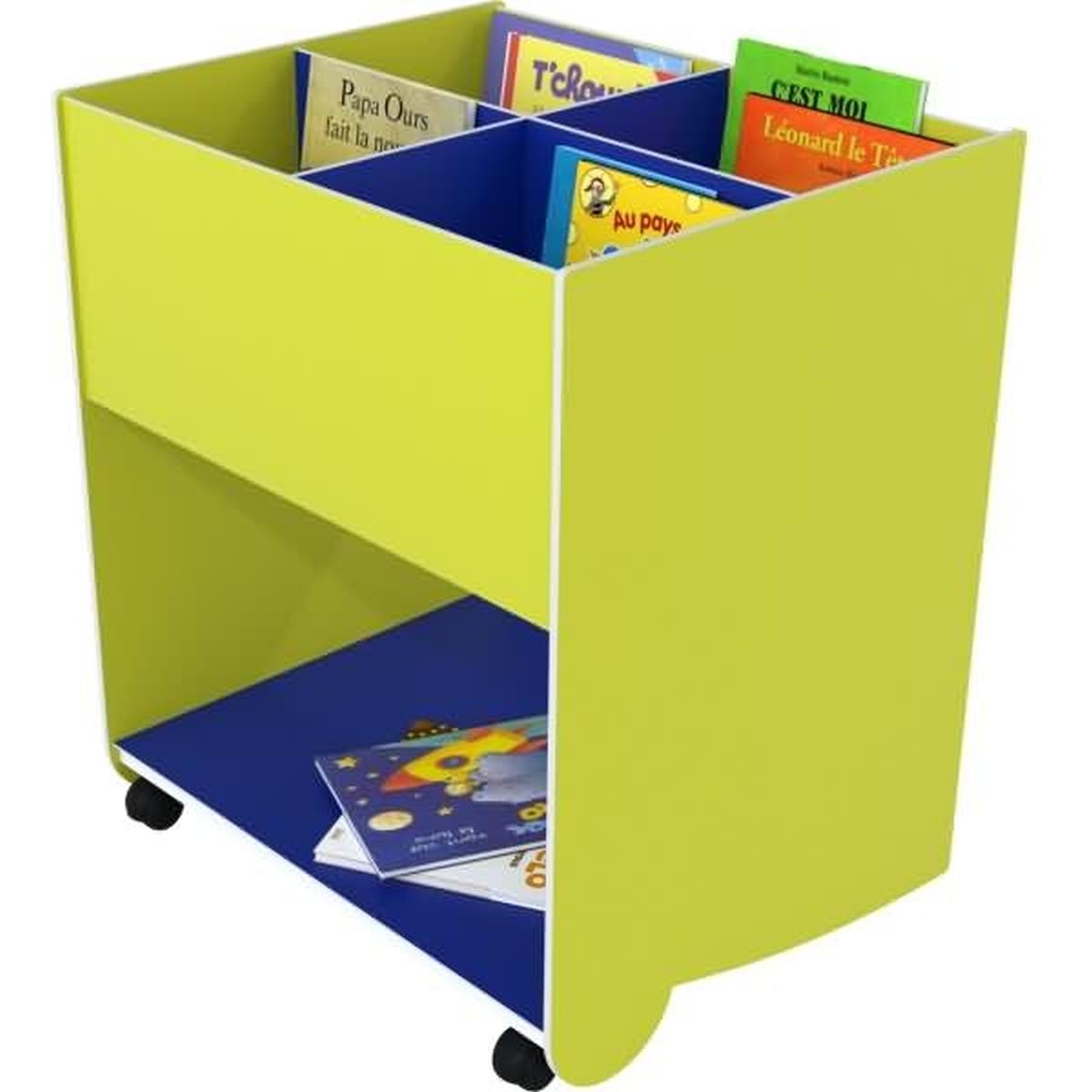 Paperflow, Buchstütze, Schulbuchkasten Kunststoff gross gelbgrün/blau