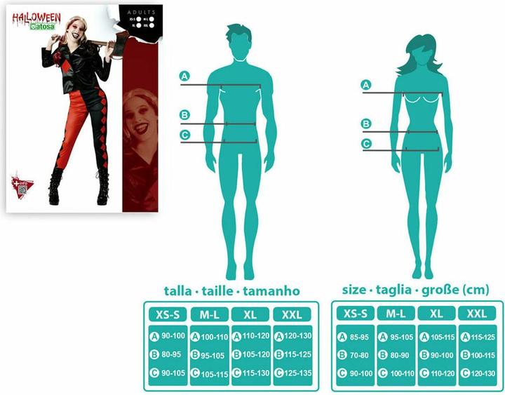 Actual product image Carnival Toys Bloody Harlequin Ladies Disguise (XS)