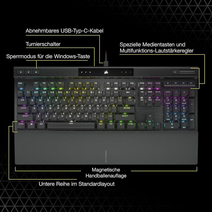 Produktbild Corsair K70 RGB Pro (DE, Kabelgebunden)