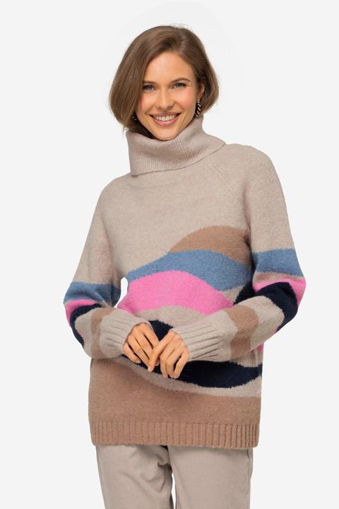 Actual product image Laurasøn Pullover, Wellen-Muster, Rollkragen, Raglan-Langarm (M)