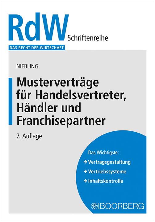 Energie-Label Musterverträge für Handelsvertreter, Händler und Franchisepartner (Deutsch, Jürgen Niebling, 2022)