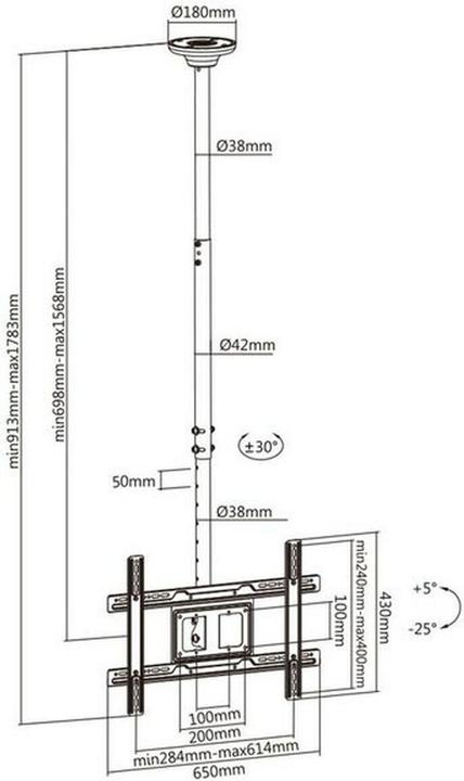 Image du produit Maclean MC-803 (Plafond, 50 kg, 23" - 100")