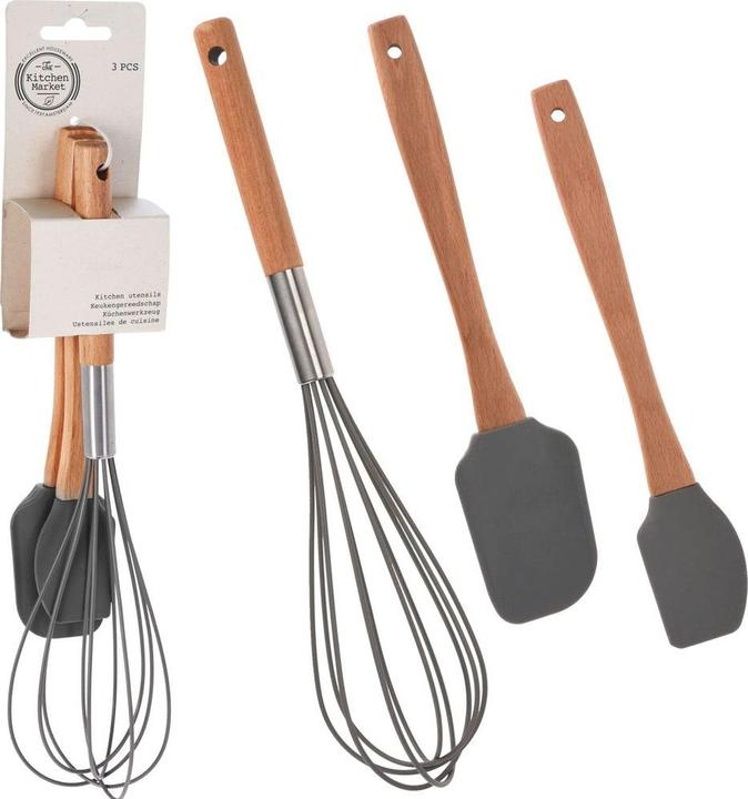 Actual product image Furber Baking utensil set, 3-piece brown/grey