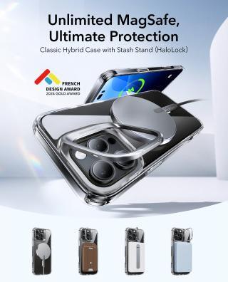 Produktbild ESR Classic Hybrid HaloLock Case mit Stash Stand (Apple iPhone 16 Pro Max)