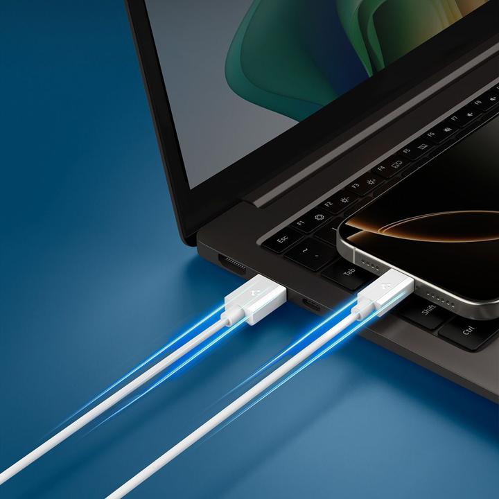 Immagine prodotto Spigen - Data Cable Essential (EB6020AC) - Fast Charging, USB to Type-C, 60W, 480Mbps, 2m - White (2 m, USB 2.0, 60 W)